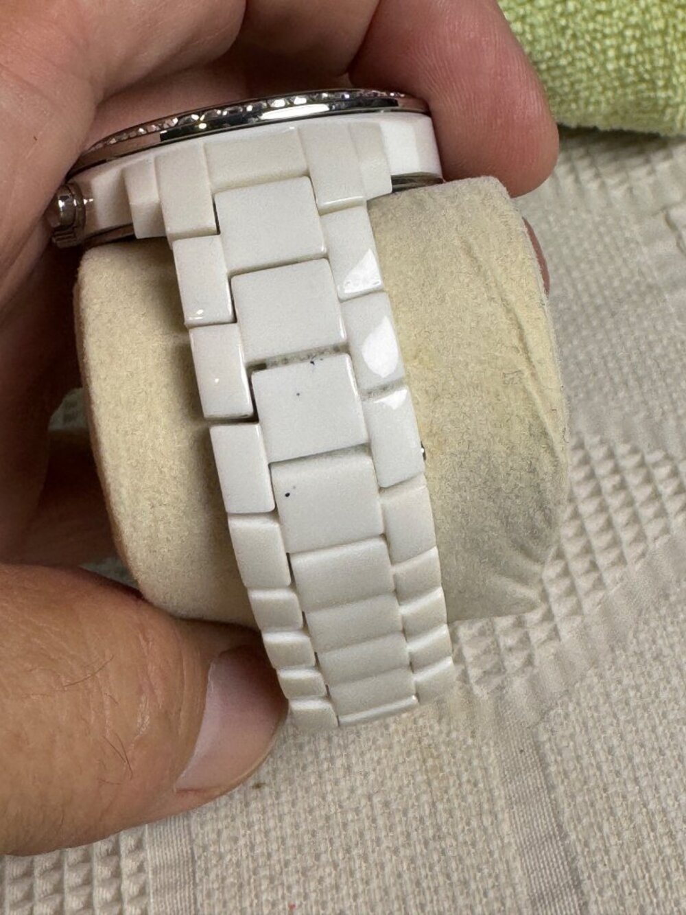 Michael Kors MK5079 Womens White Acrylic Band Watch MOP & Crystal Embellished - Picture 10 of 12